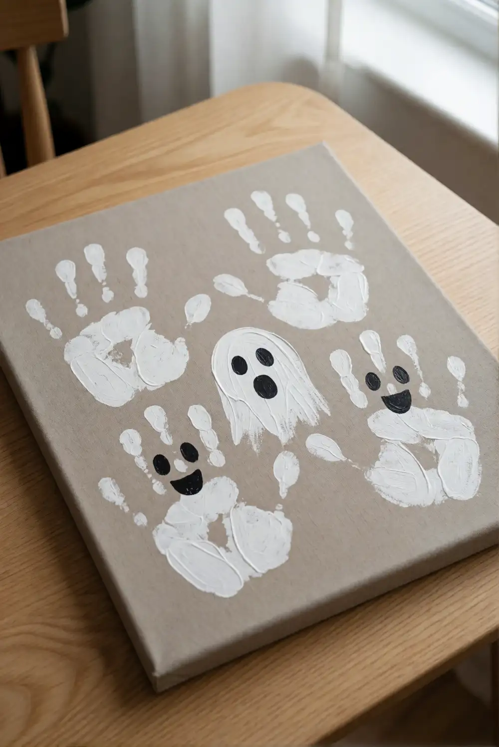 Handprint Ghosts on Canvas