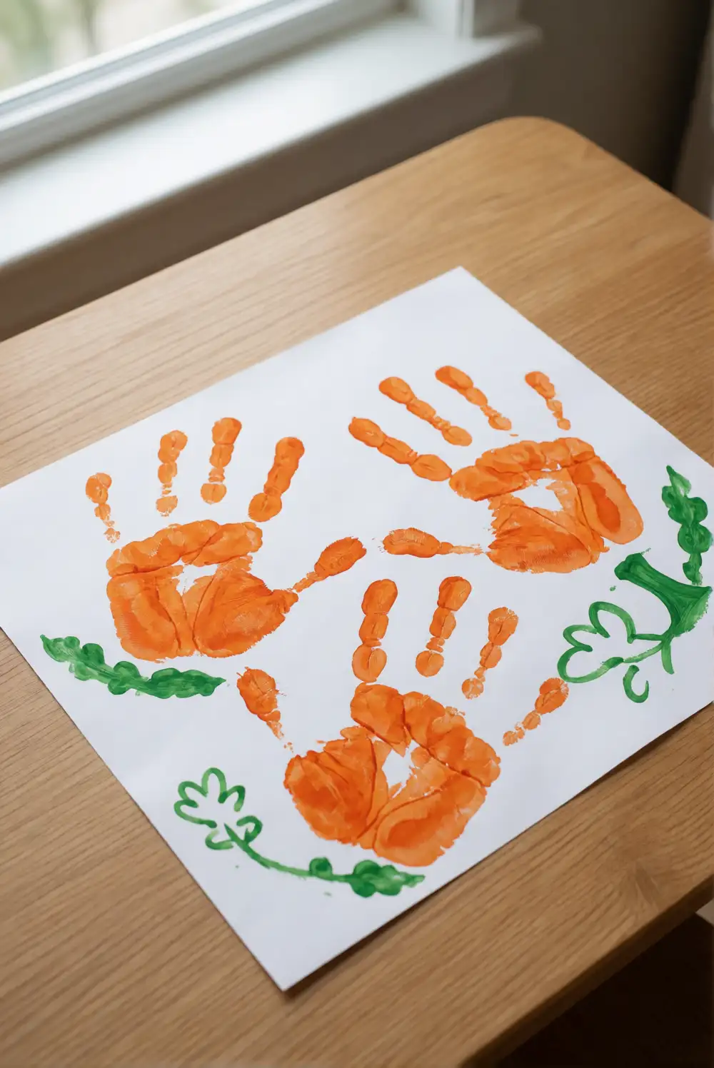 Handprint Pumpkin Art