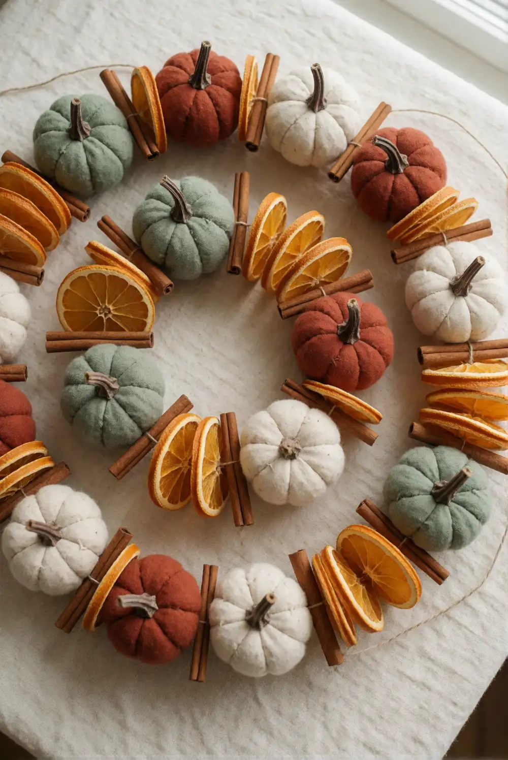 Hang a Dried Orange and Pumpkin Garland