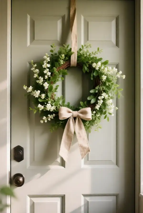 Hang a Spring Wreath With Greenery