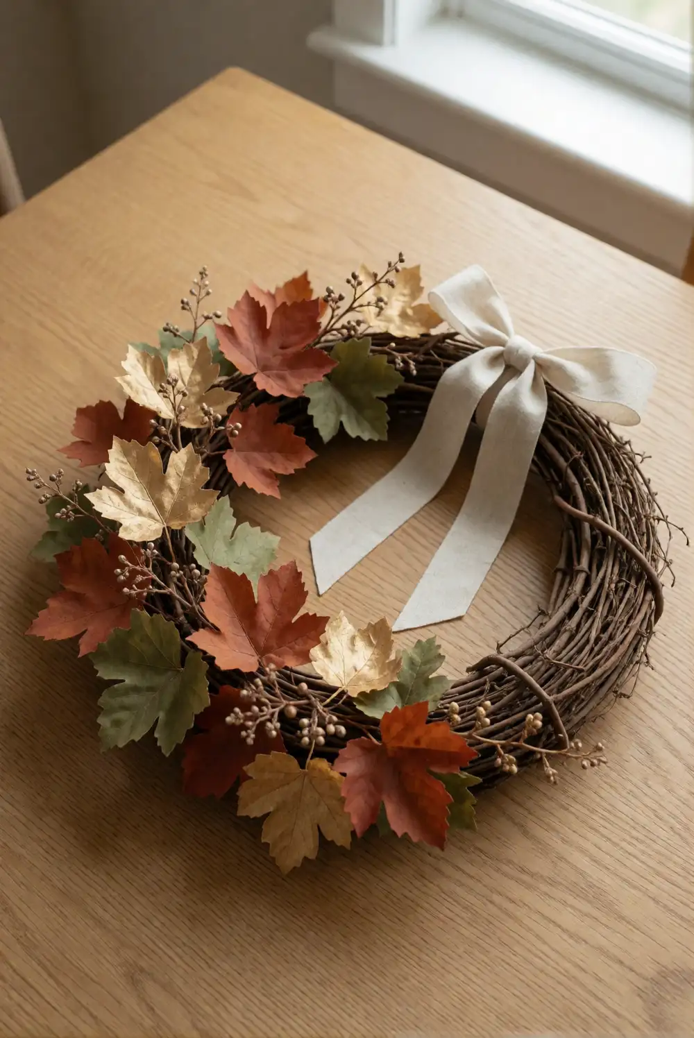 Hang an Autumn Foliage Wreath by the Entry