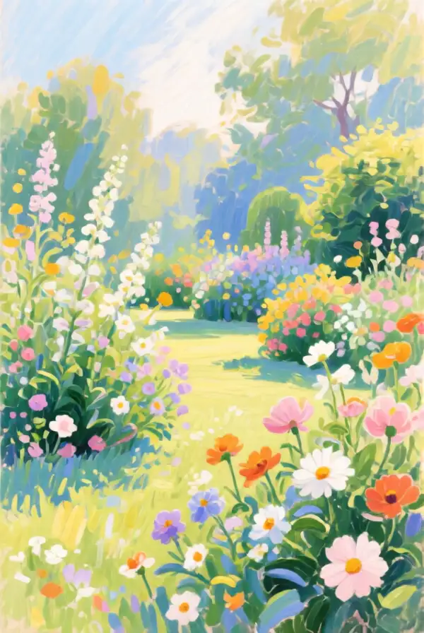 Impressionist Garden Scene