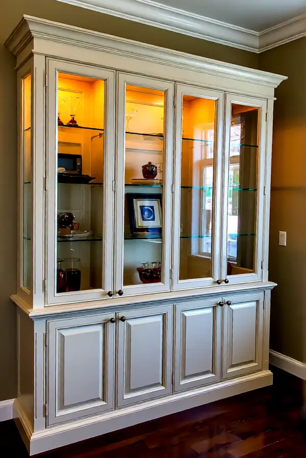 Incorporate Glass Front Cabinets