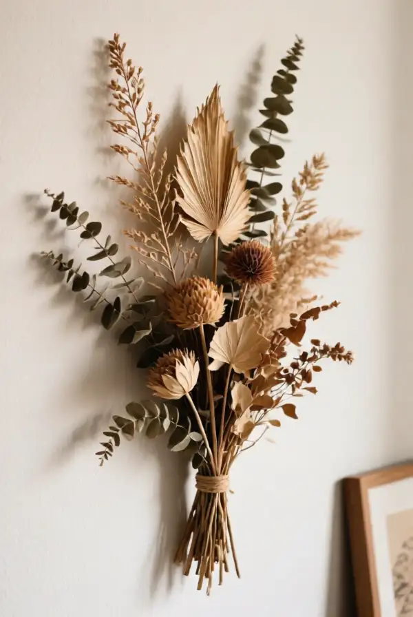Incorporating Dried Plants for Texture and Elegance