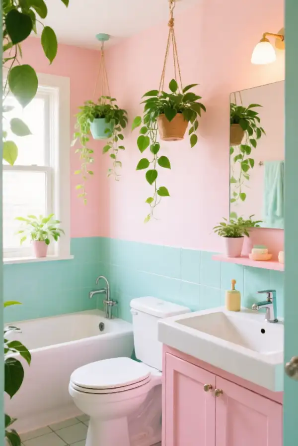Incorporating Plants into Pastel Decor