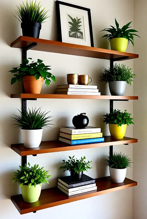 Incorporating Plants into Shelving