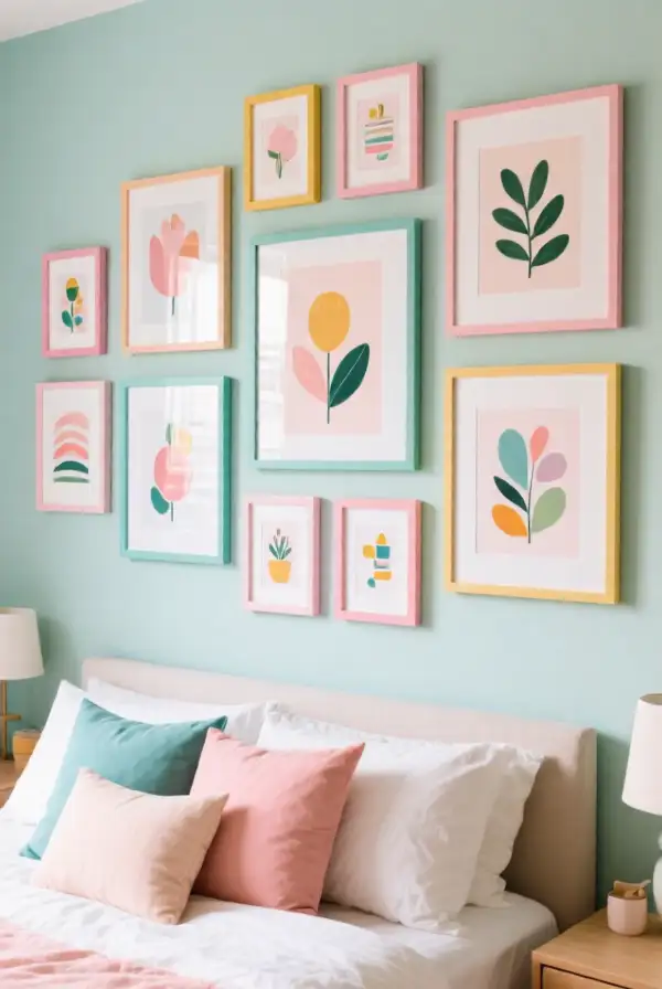 Incorporating Wall Art with Pastel Hues
