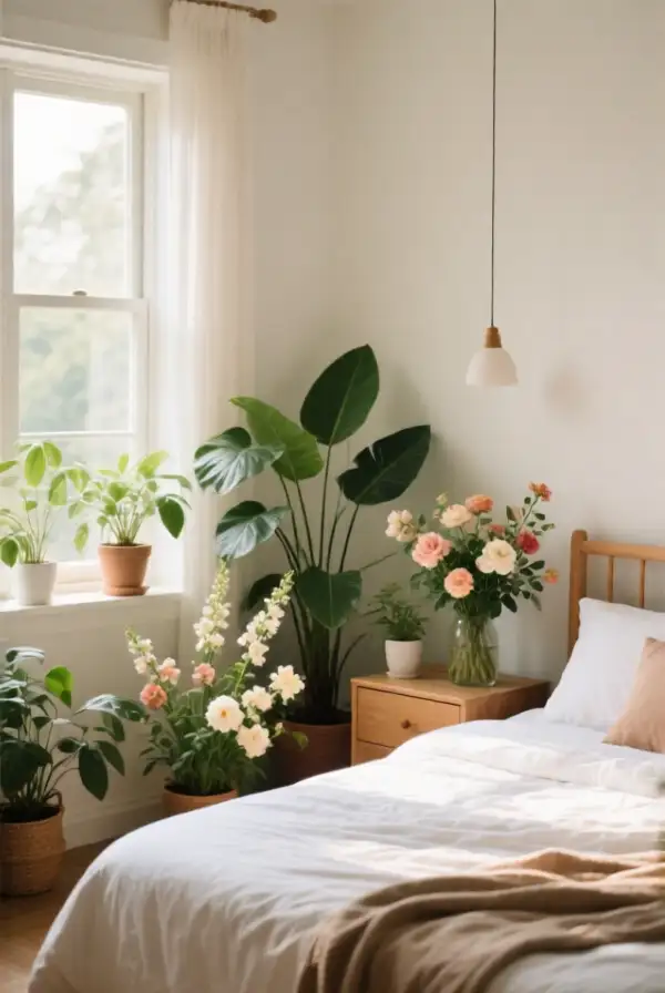 Indoor Plants with Floral Accents