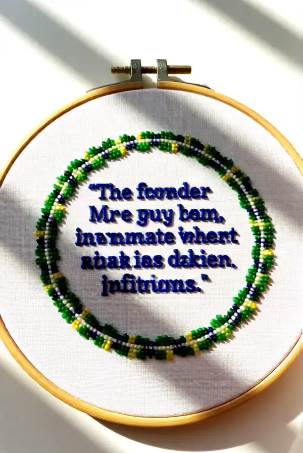 Inspirational Quotes Embroidered in Beads