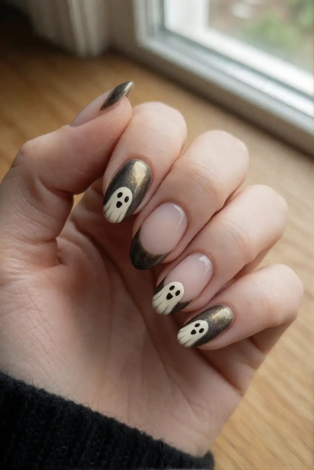 Ivory Ghost French Tips