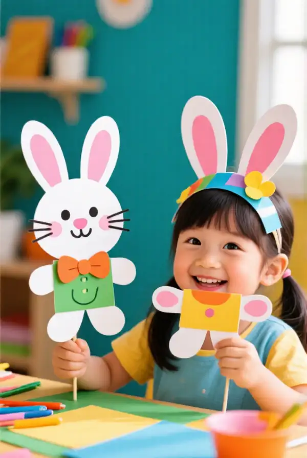 Jolly Easter Bunny Puppets