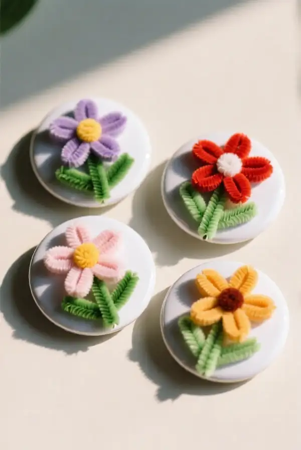 Joyful Flower Button Badges