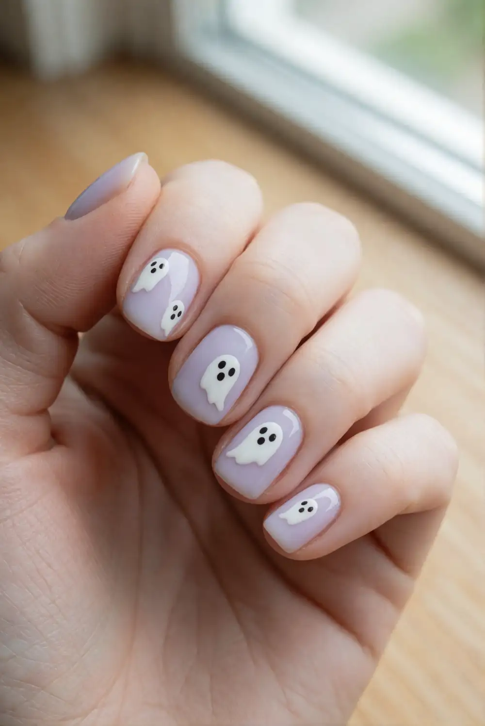 Lavender Ghost Accent Nails