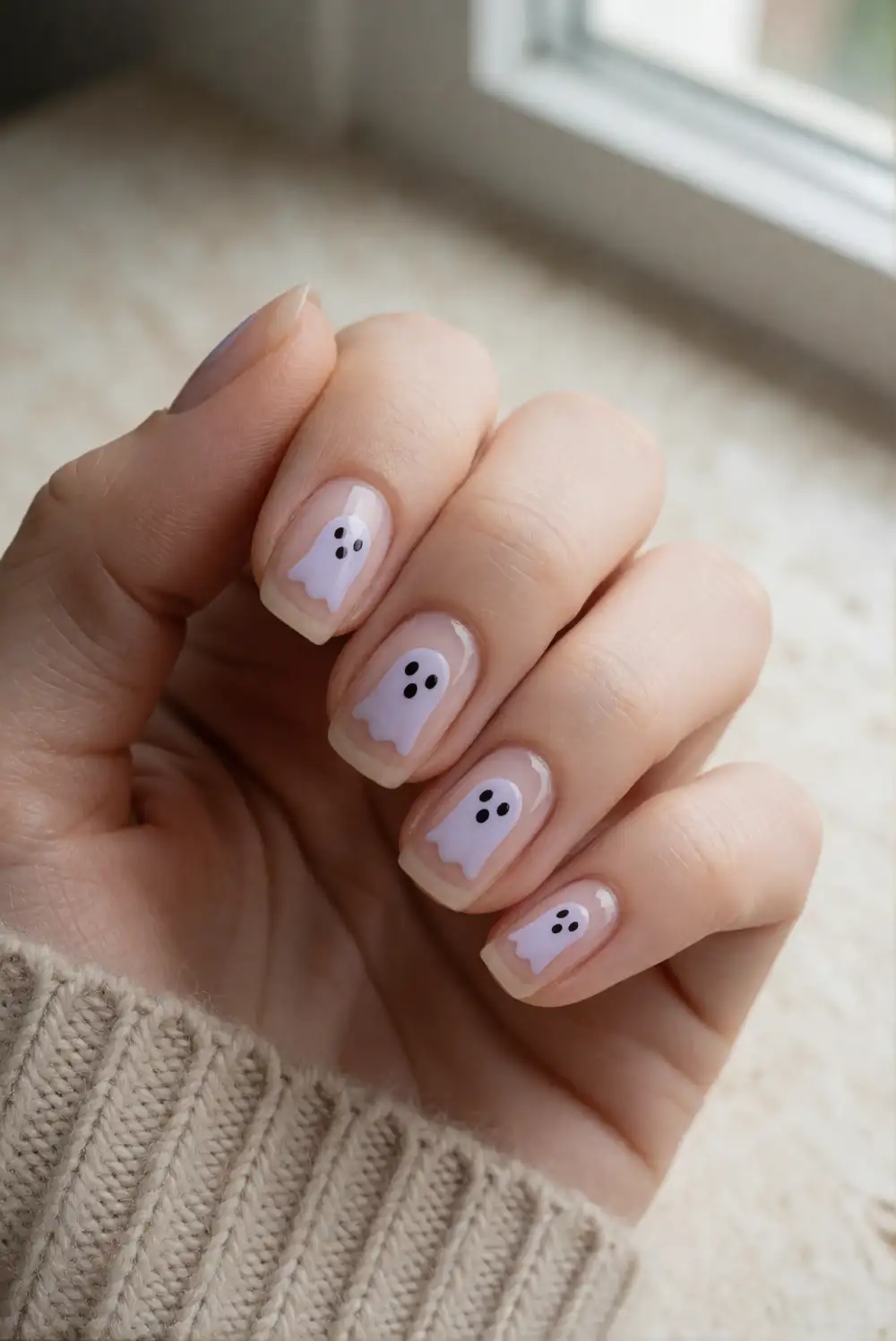 Lavender Ghosts on a Sheer Blush Base