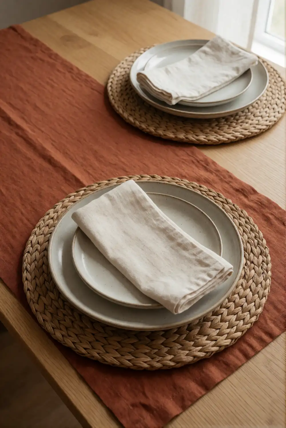 Layer a Rust Linen Friendsgiving Tablescape
