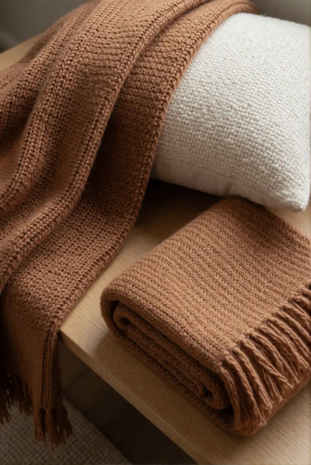 Layer a Warm Throw over a Bedroom Bench