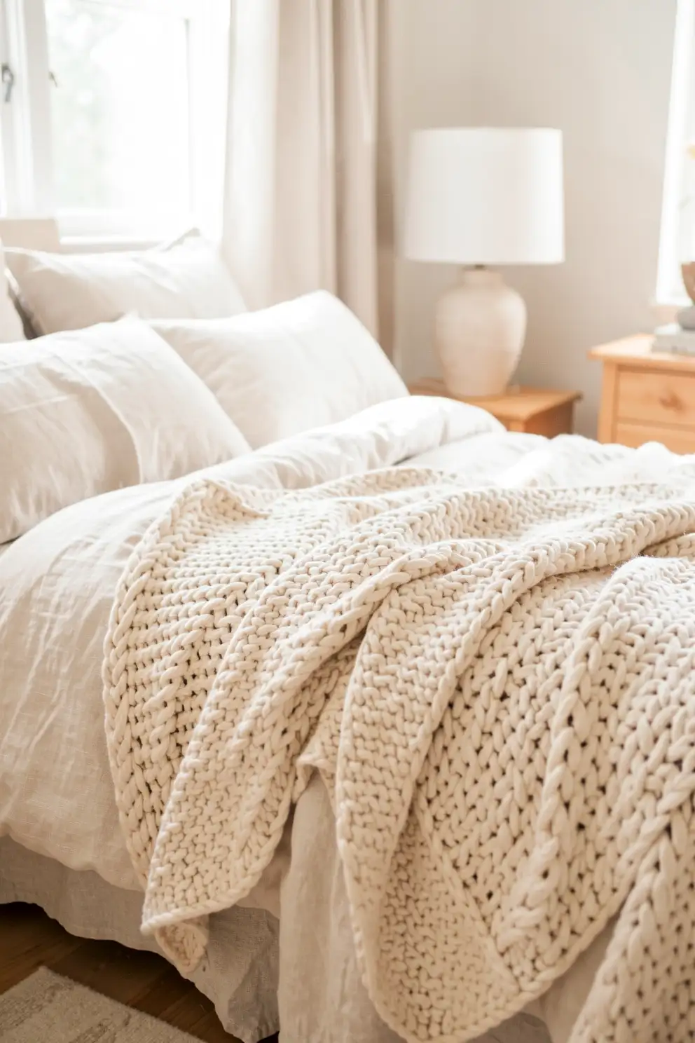 Layer Chunky Knits Over Clean Linen