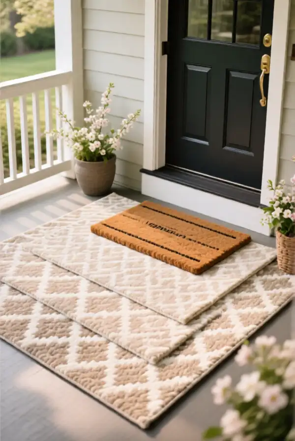 Layer Outdoor Rugs for Cozy Texture