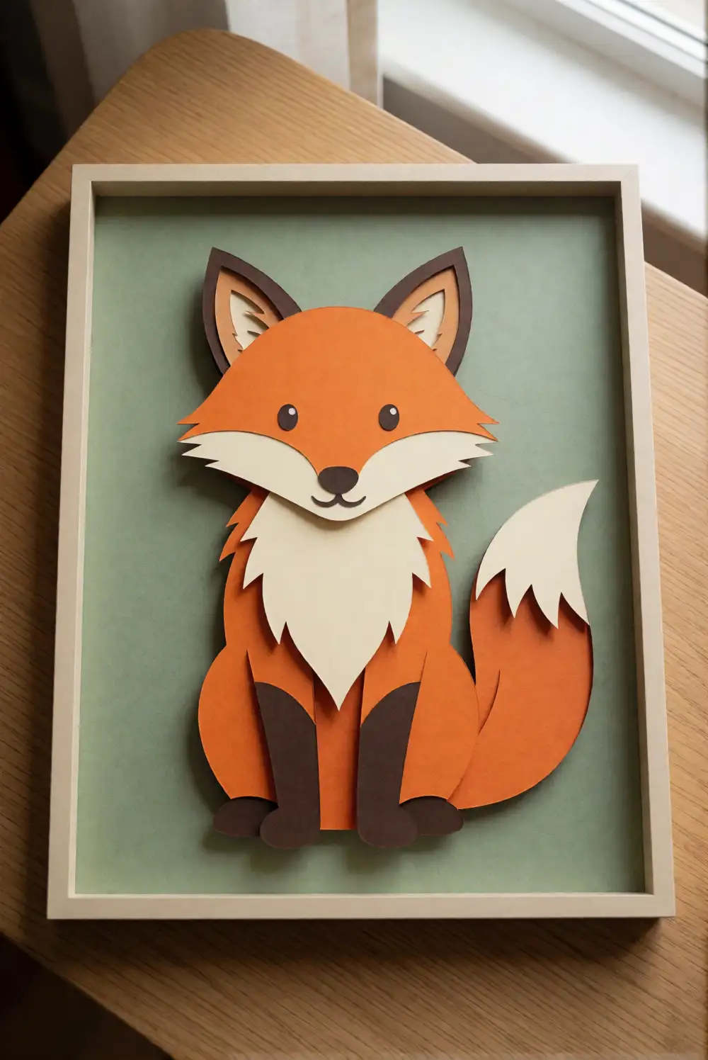 Layered Paper Fox Wall Art