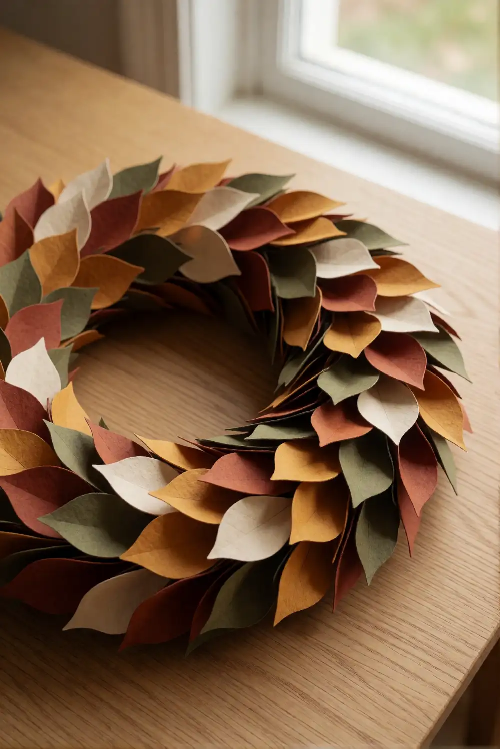 Layered Paper Leaf Wreath