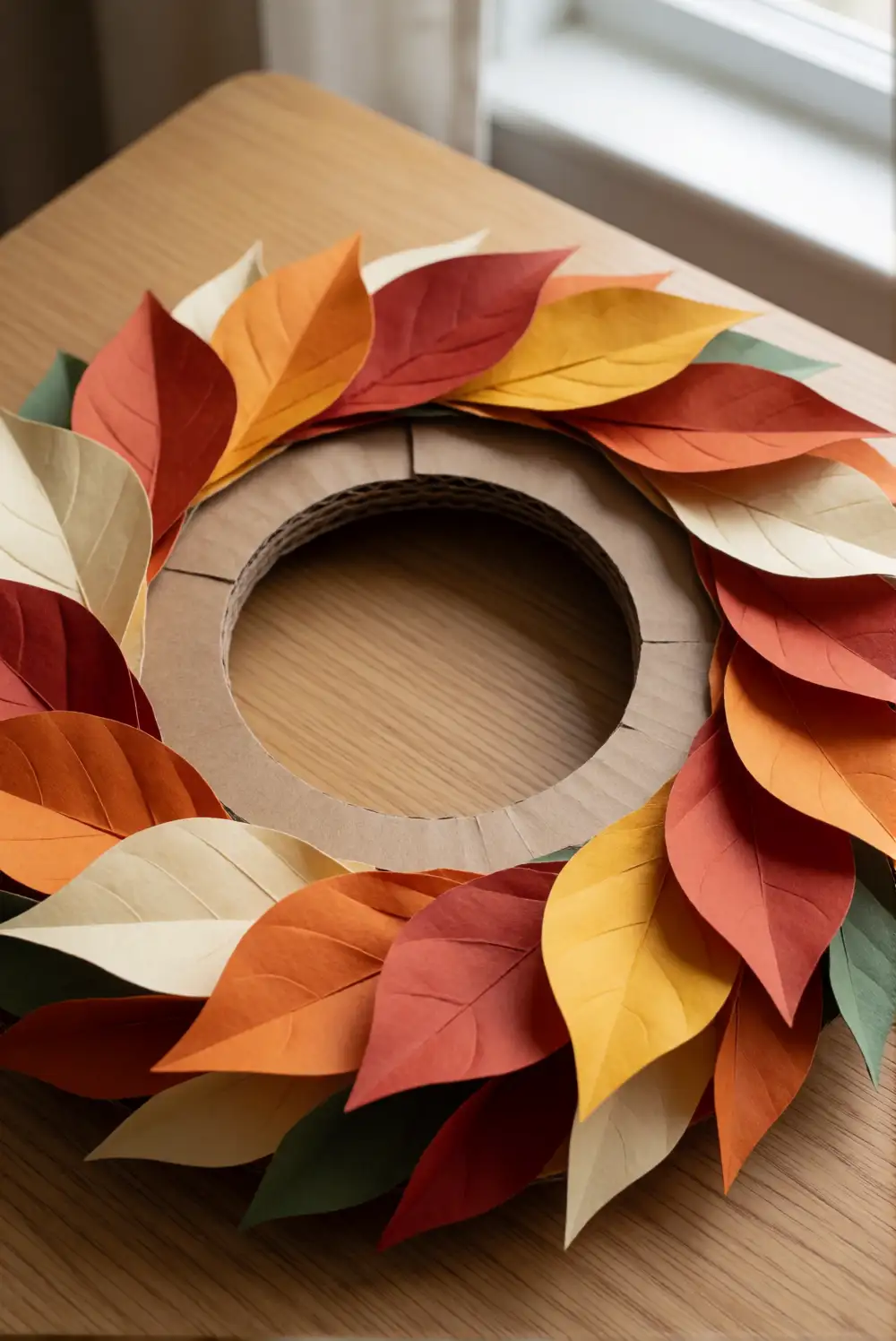 Layered Paper Leaf Wreath