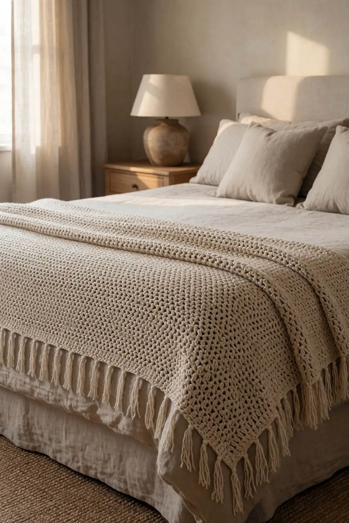 Layering Crochet Texture on the Bed
