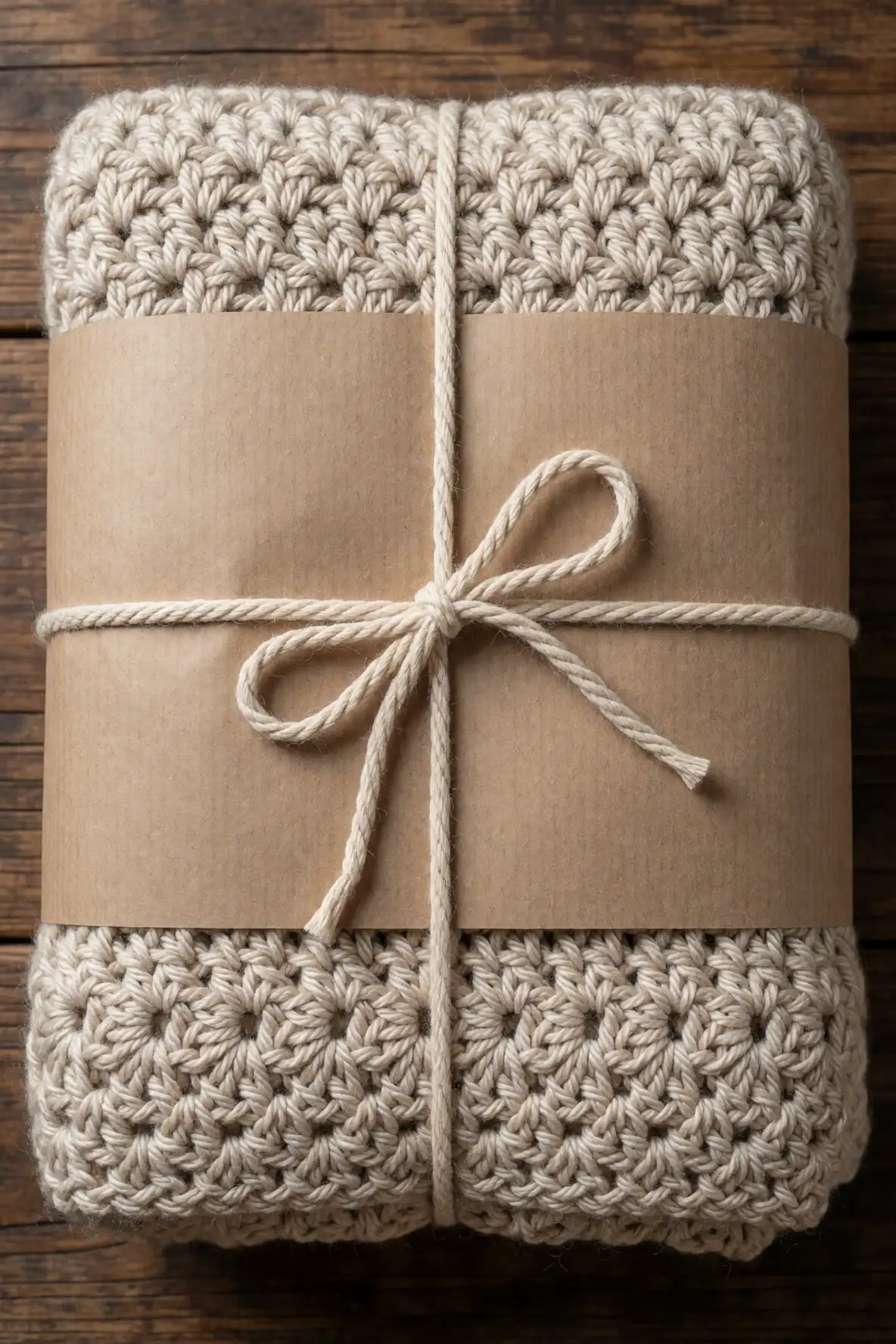 Layering Kraft Paper With Crochet Warmth
