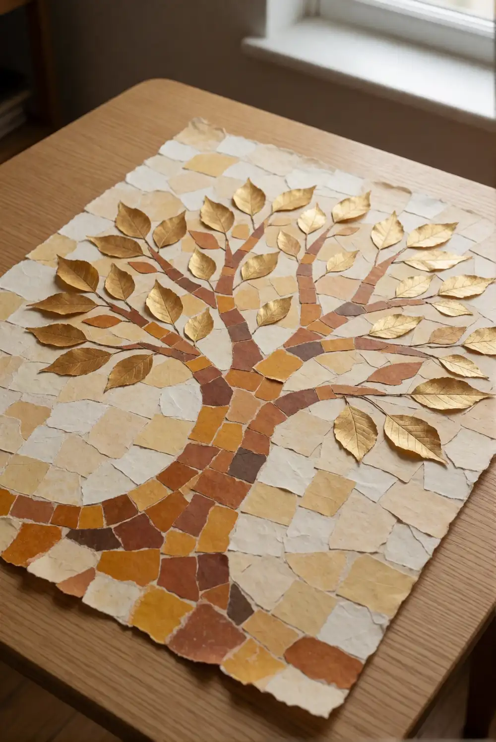 Leaf and Paper Mosaic