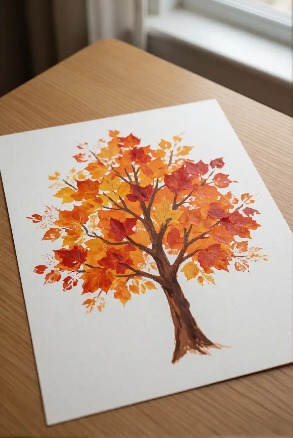 Leaf-Stamped Autumn Trees