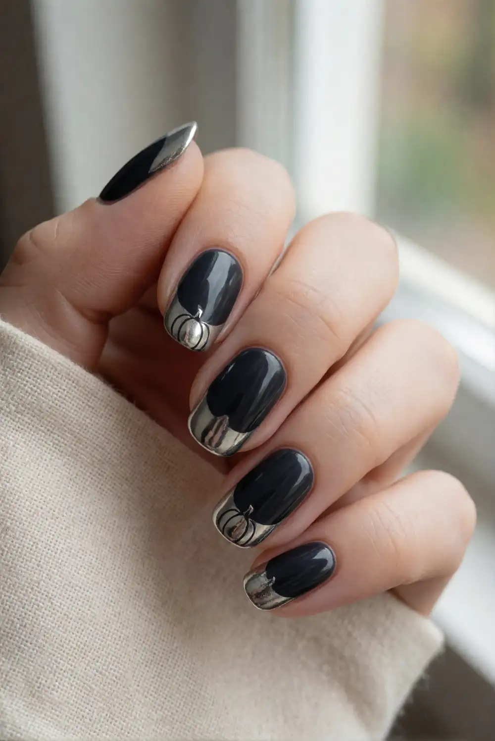 Liquid Metal Drip Nails