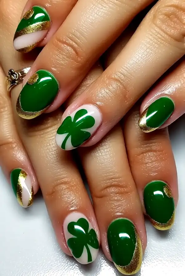 Lucky Shamrocks and Gold Accents
