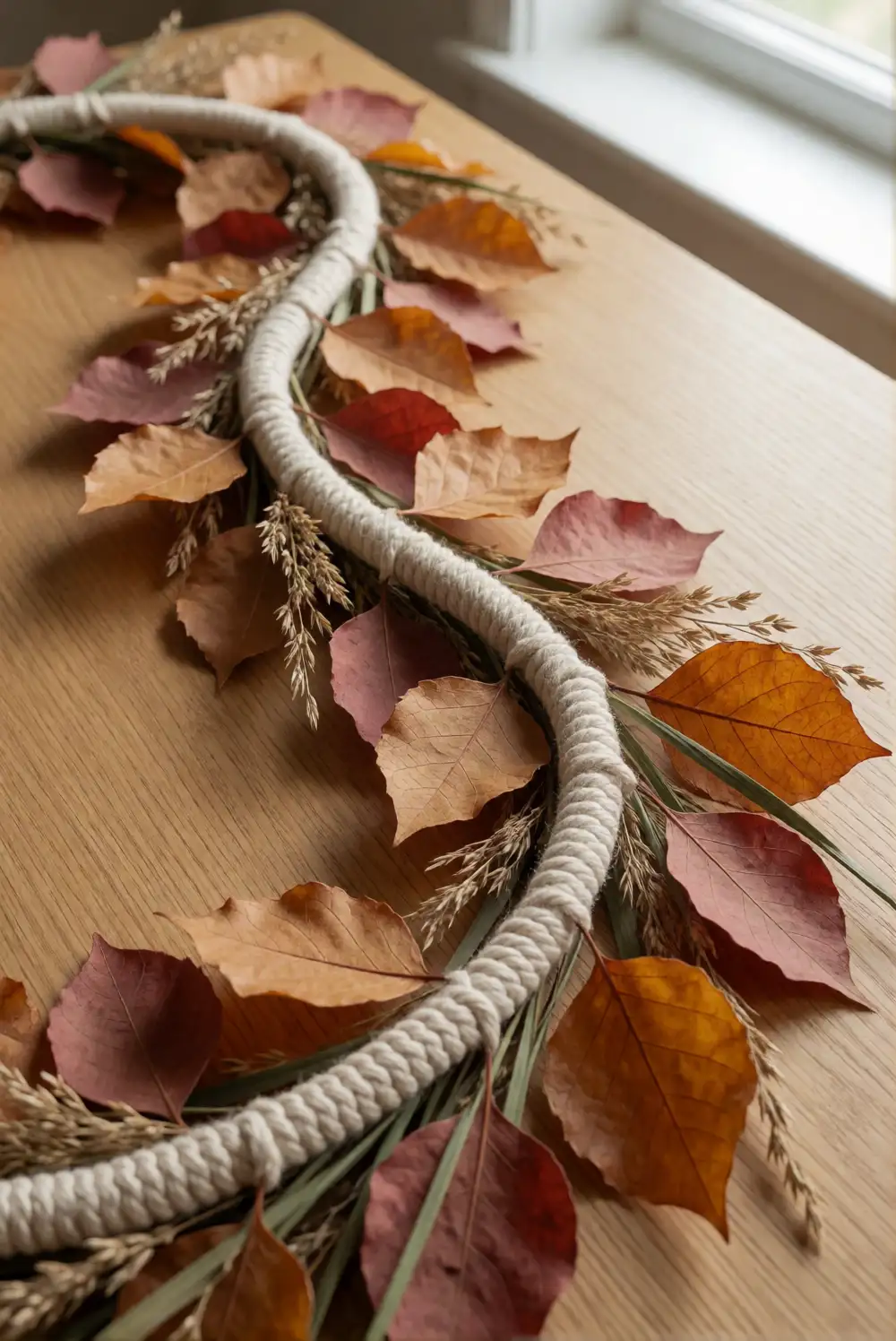 Make a Dried Leaf Garland for the Mantel