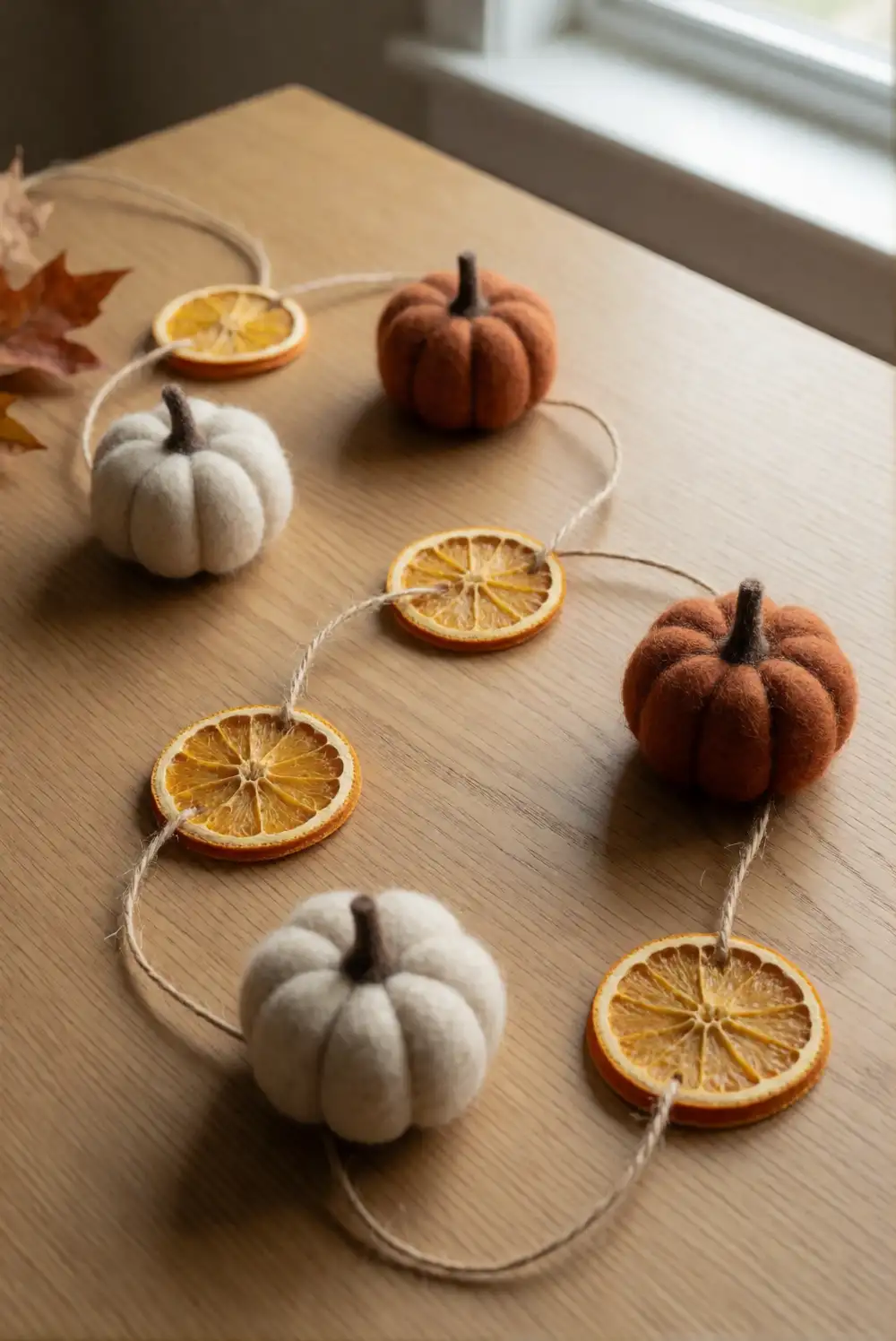 Make a Dried Orange and Pumpkin Garland