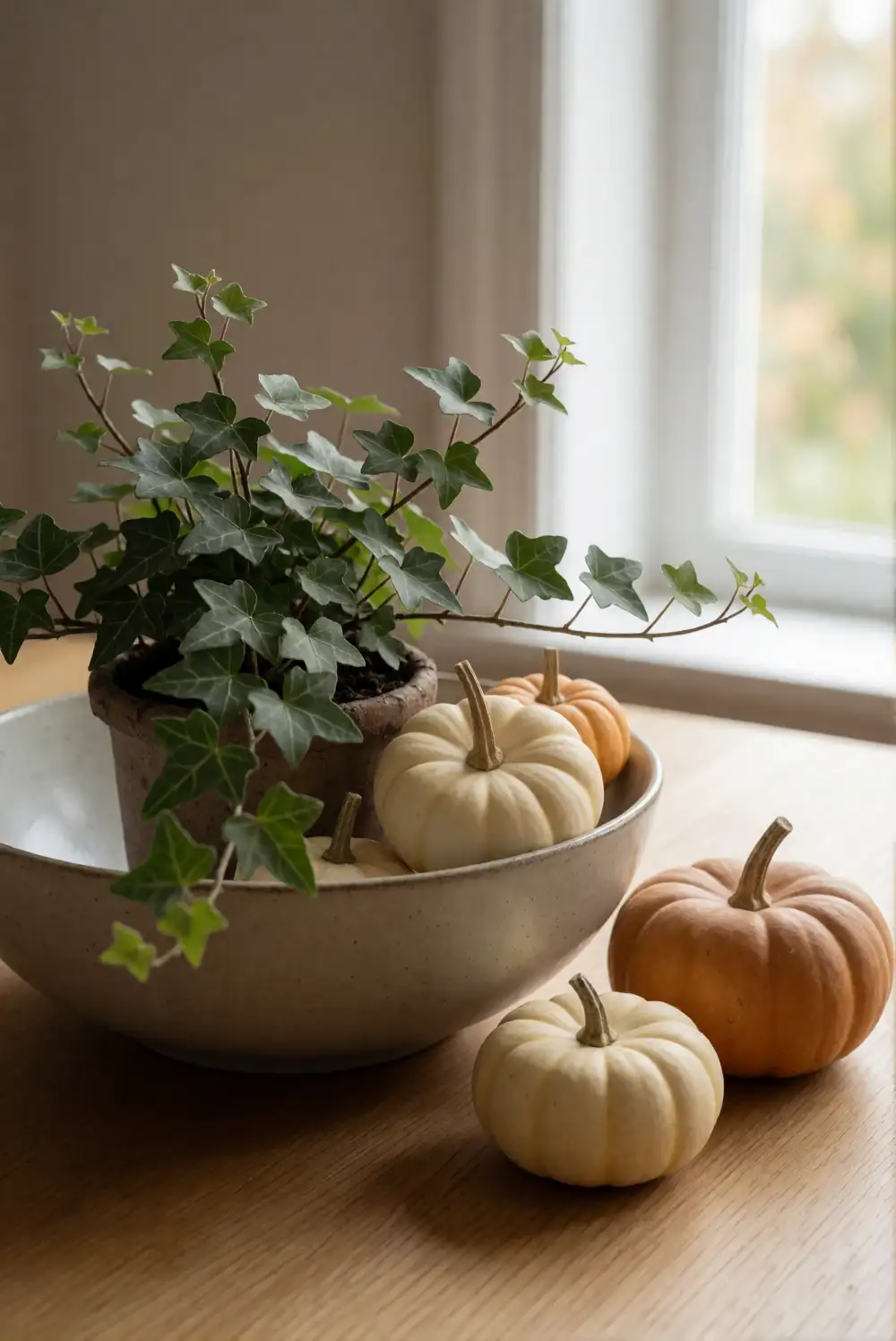 Make a Pumpkin Planter with Trailing Ivy