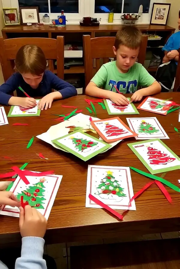 Making Christmas Cards for Family