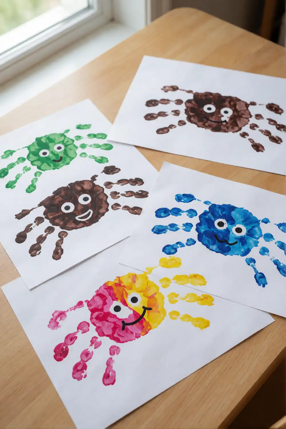 Making Cute Spider Handprints