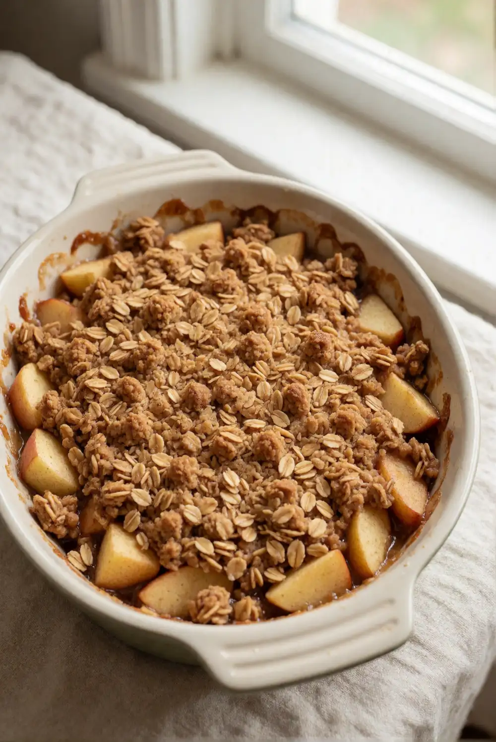 Maple Apple Crisp with a Buttery Oat Topping
