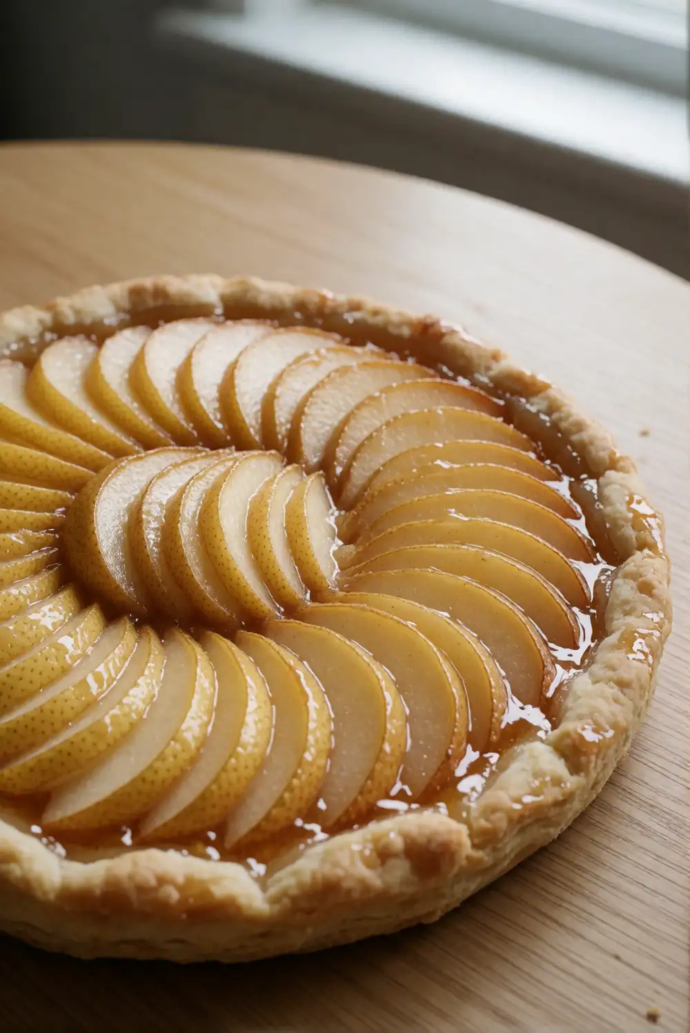 Maple Pear Tart in Amber and Cream