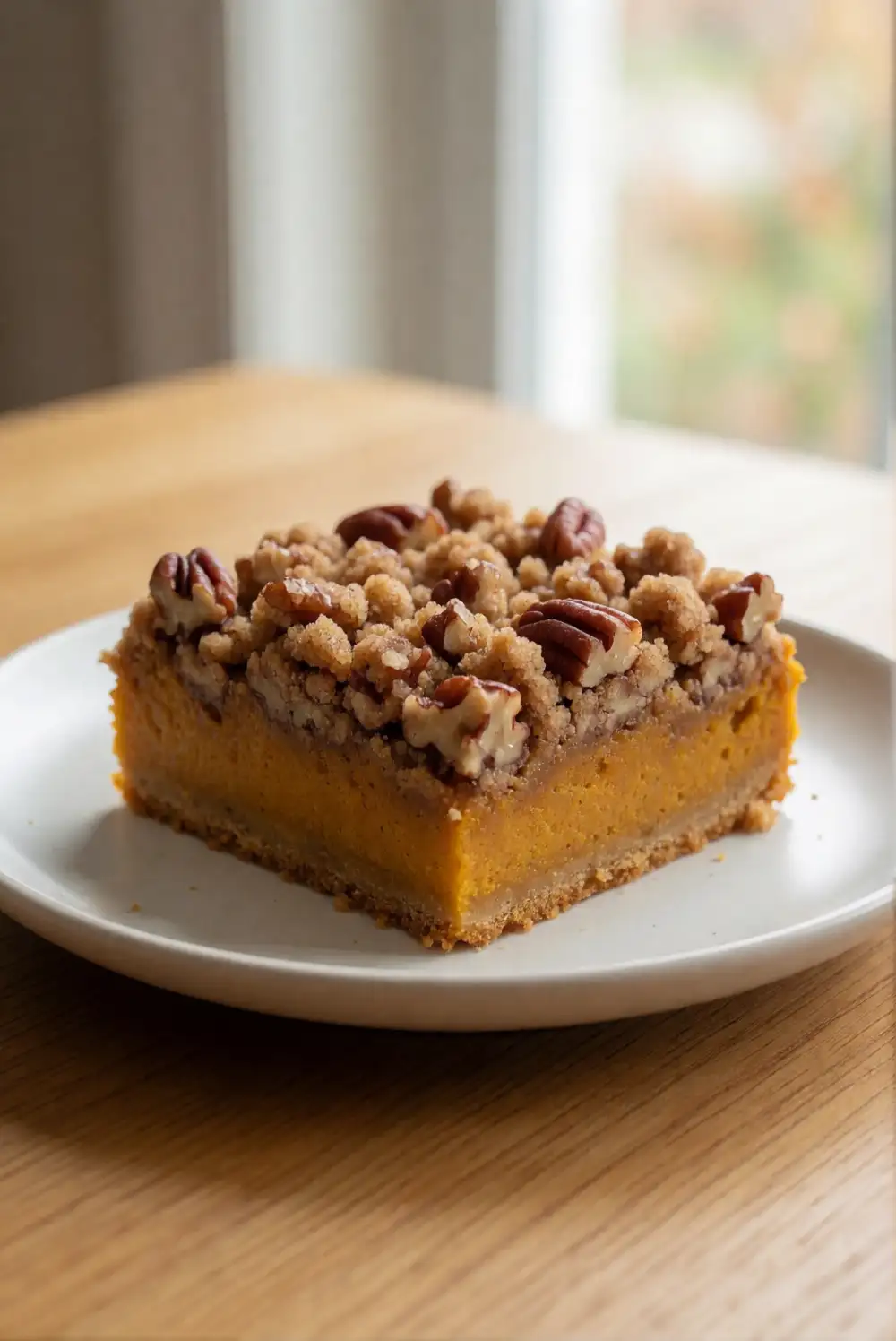 Maple Pecan Crumble Pumpkin Bars