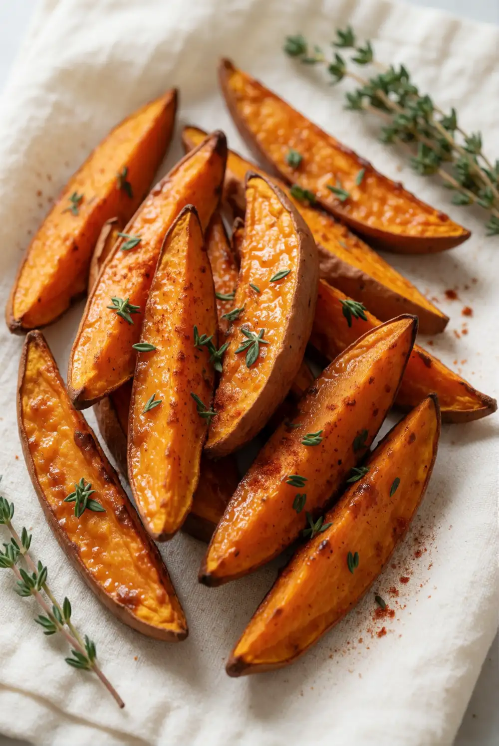 Maple Roasted Sweet Potato Wedges