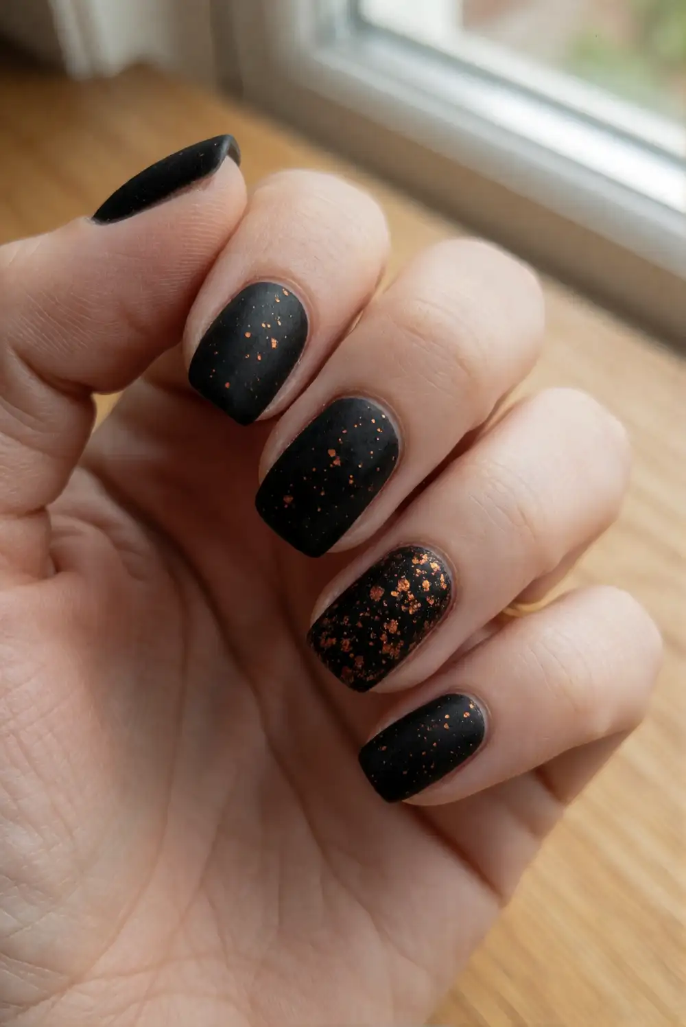Matte Black and Copper Flecks