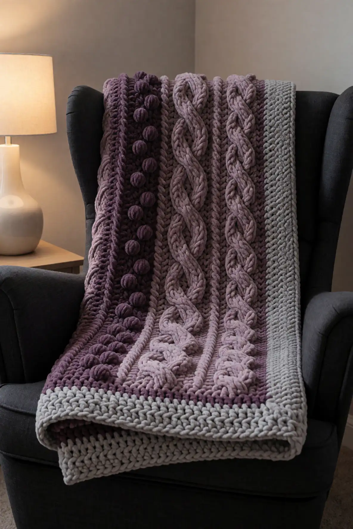 Mauve Plum and Heather Grey