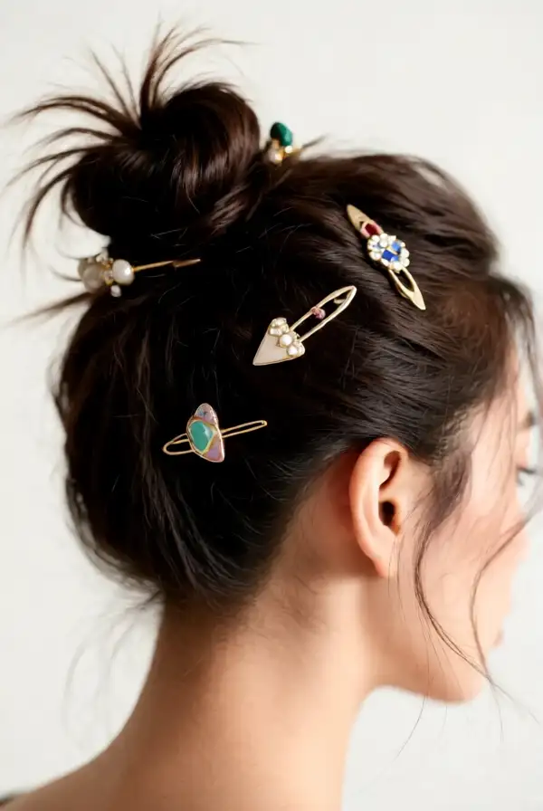 Messy Bun with Accessories