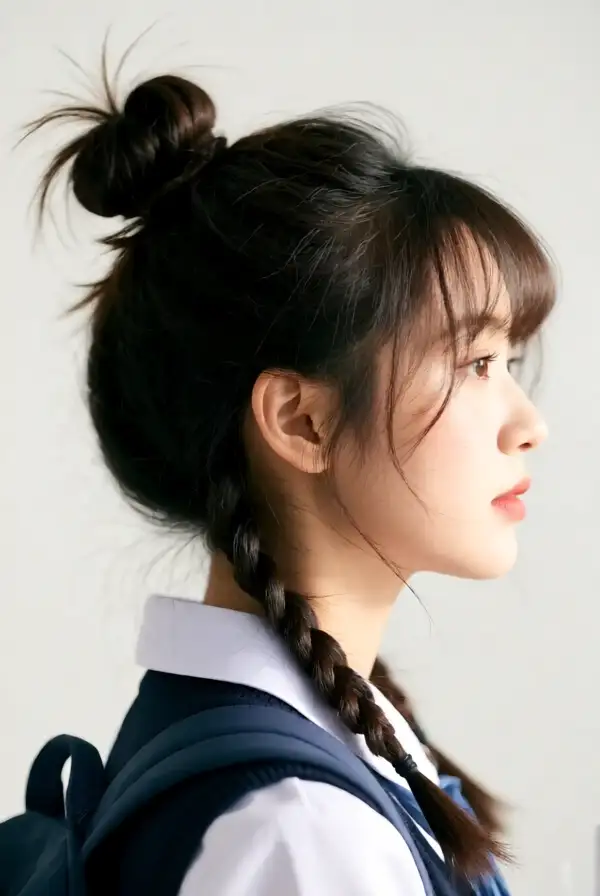 Messy Bun with Braids