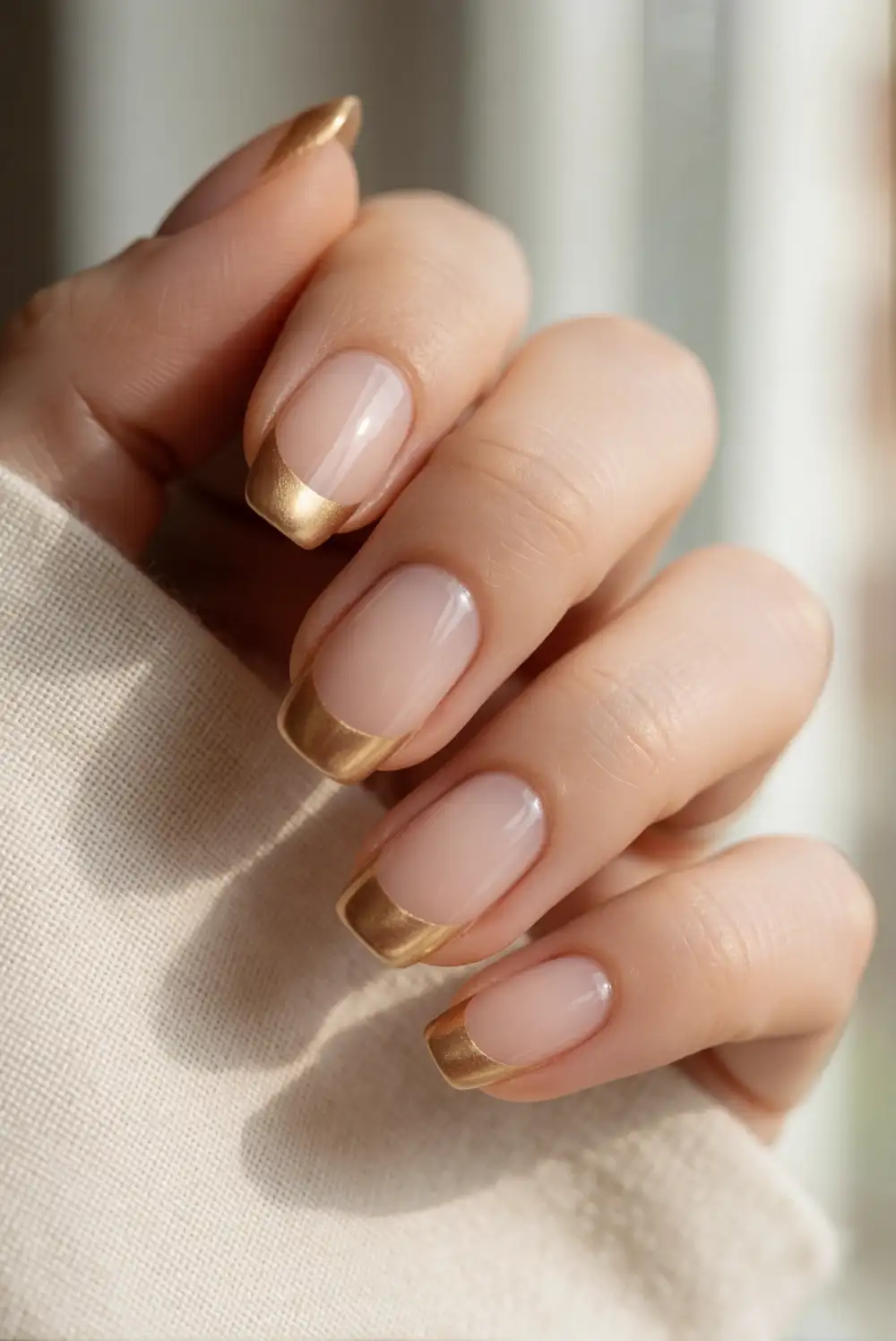 Metallic Gold French Tips