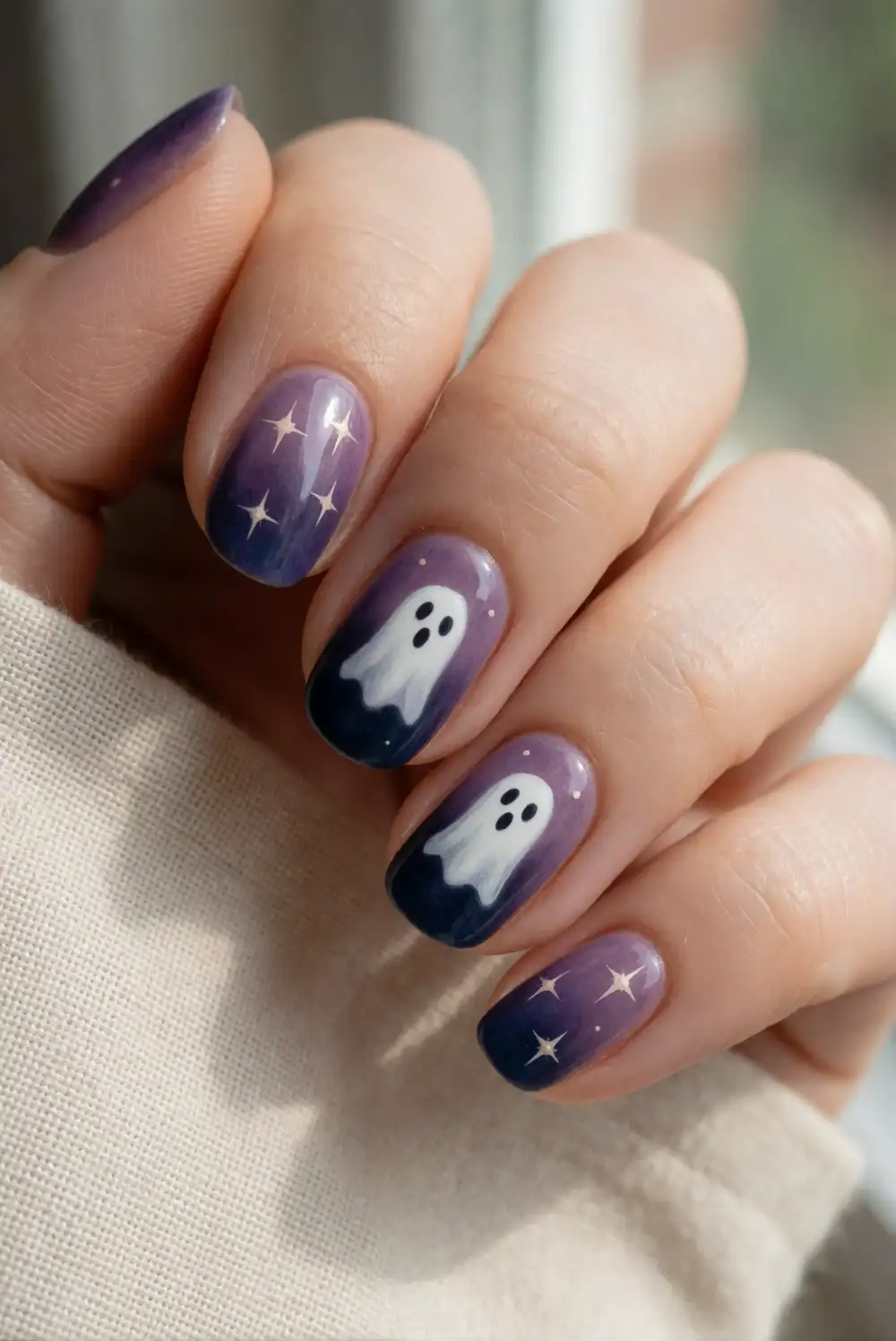 Midnight Gradient with White Ghosts
