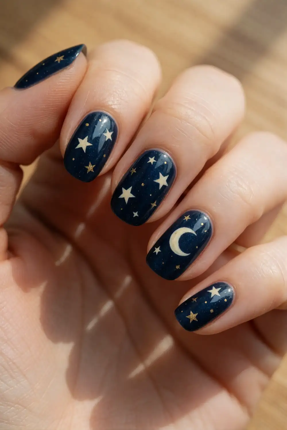 Midnight Sky Starry Nails