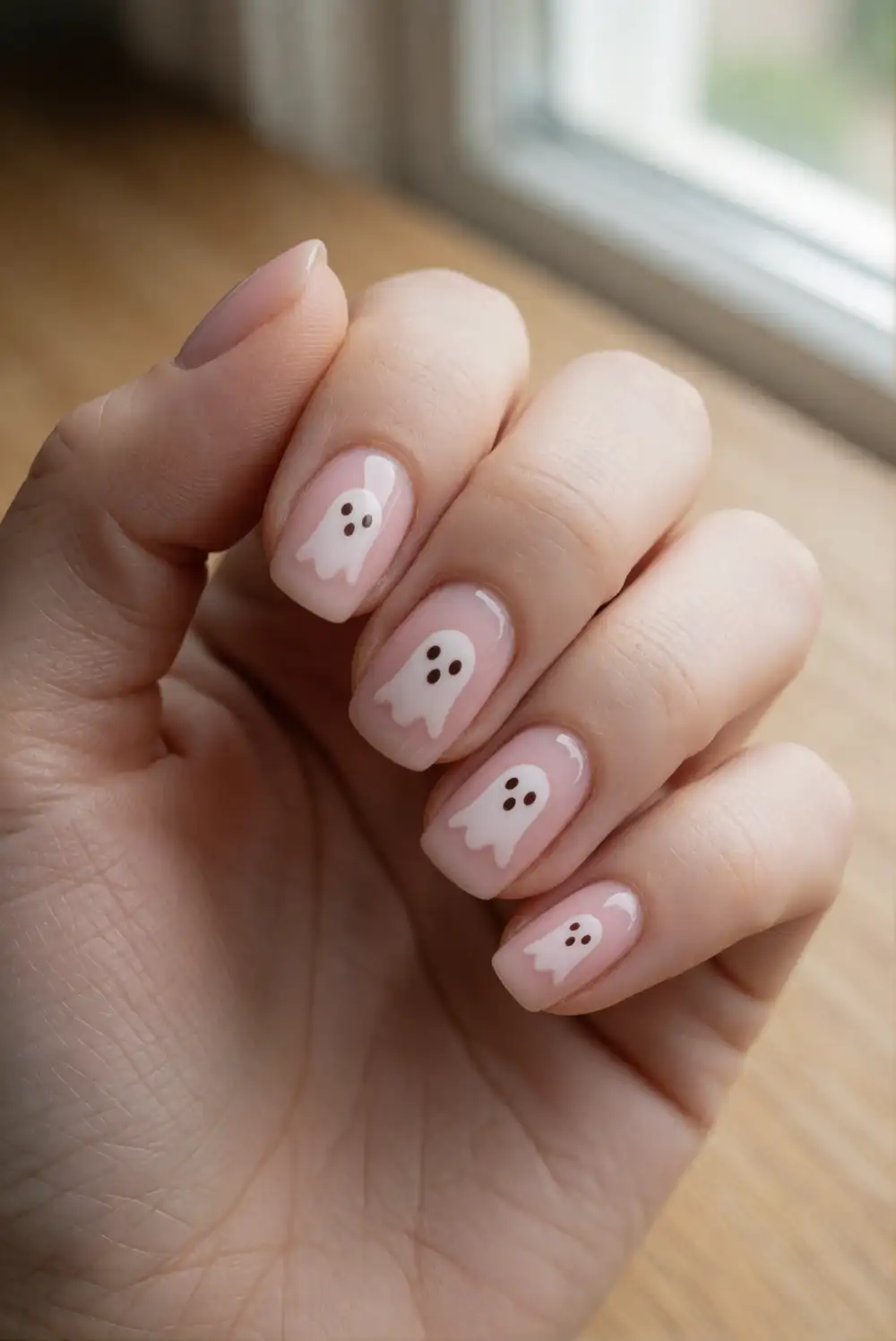 Milky White Ghosts on Blush Pink