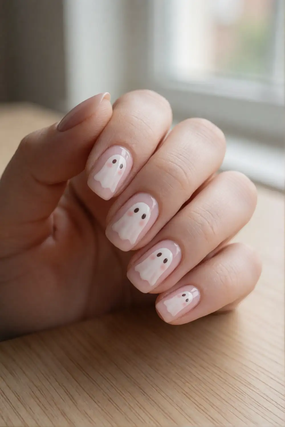 Milky White Ghosts with Pink Cheeks