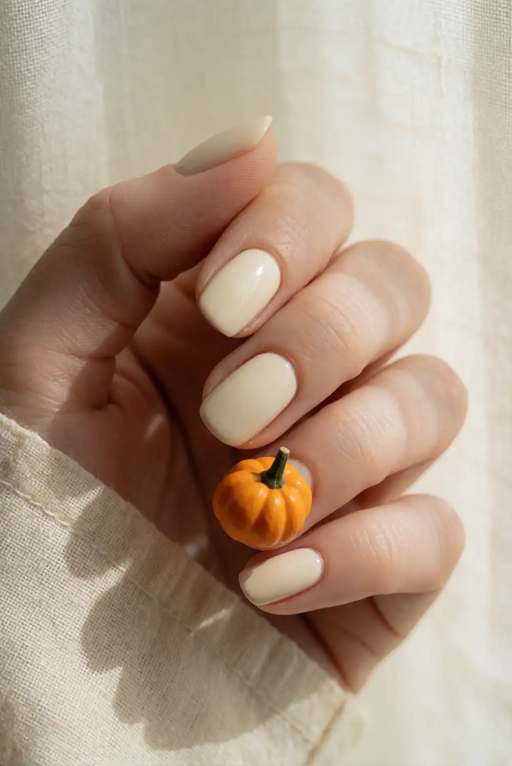 Mini Pumpkin Accent Nail Art